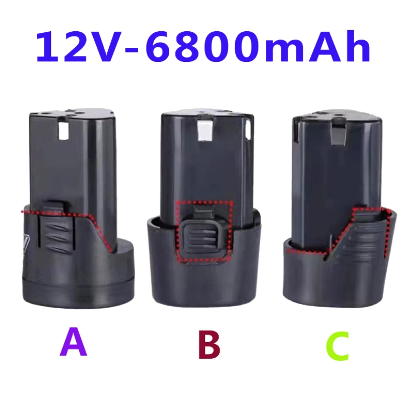 Batería recargable Universal para herramientas eléctricas, destornillador eléctrico, taladro eléctrico, batería de iones de litio, alta capacidad, 12V, 6800mAh
