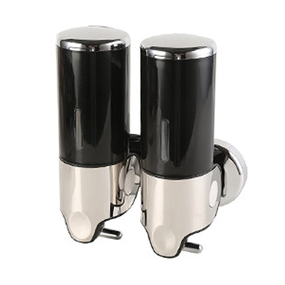 Liquid Soap Dispenser Wall Mounted Shower Gel Dispensers Shampoo Container Kitchen Tools Pump Double Hand Bathroom Soap Bottle#9: Double Black