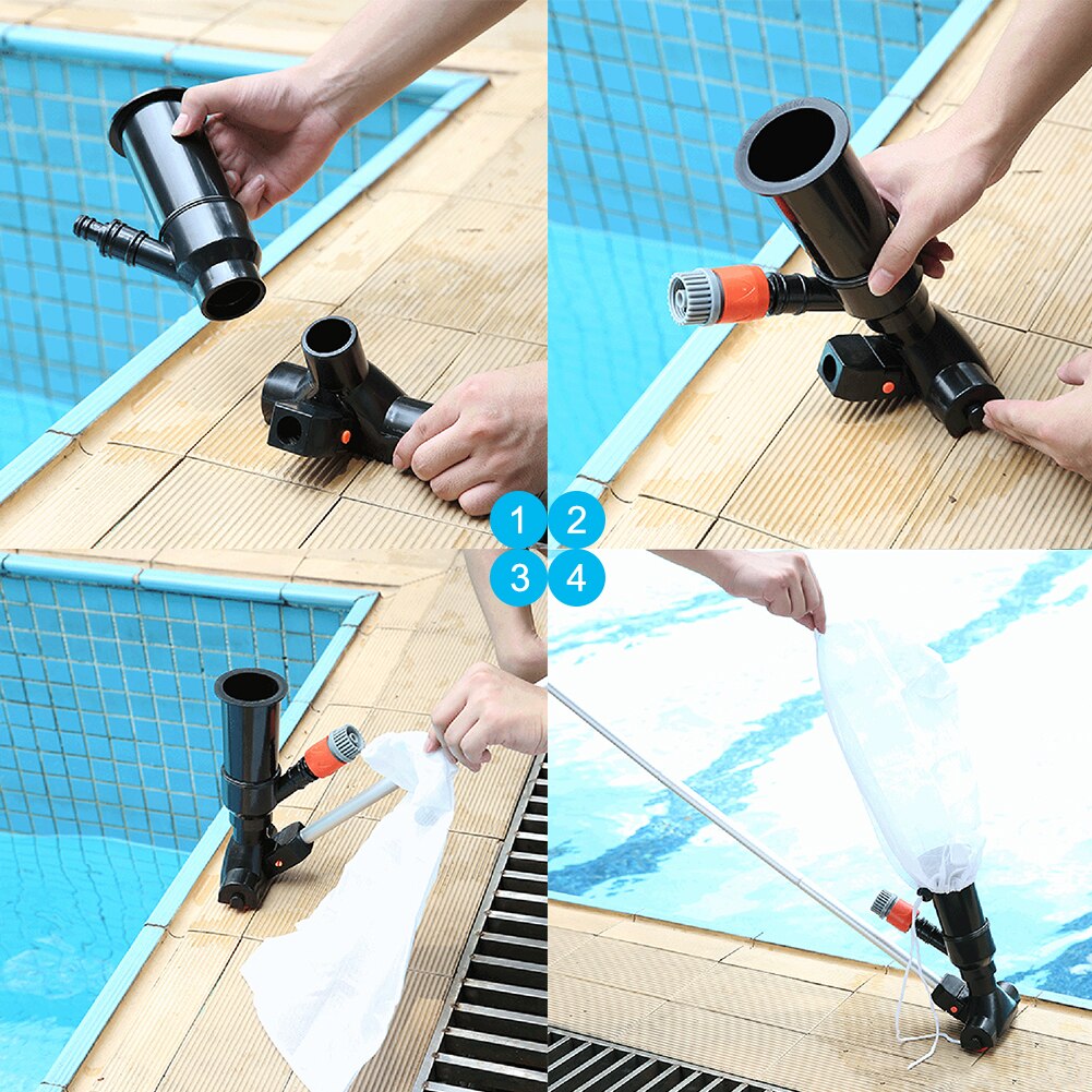 Pool Water Vacuum Cleaner with Portable Jet Suction Head Skimmer Net Maintenance Swimming Pool Cleaning Accessories