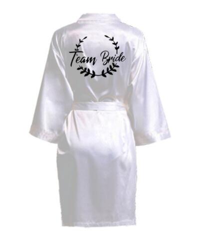Hochzeit Party Team Braut Kleid mit Schwarz Briefe Kimono Satin- Pyjama Brautjungfer Bademantel SP021