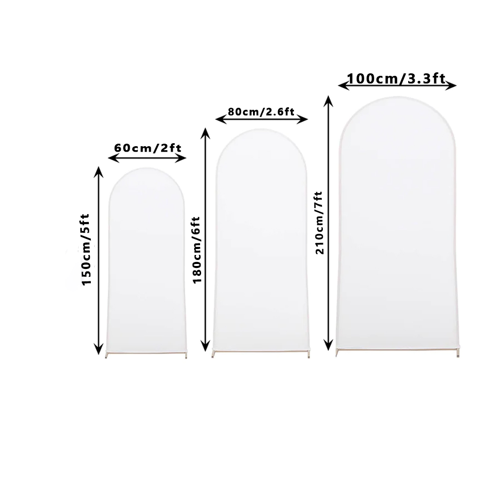 1pc, Wedding Arch Cover White Spandex Fitted 2-Sided Wedding Arch Stand Covers Round Top Arch Backdrop Cover For Birthday Party