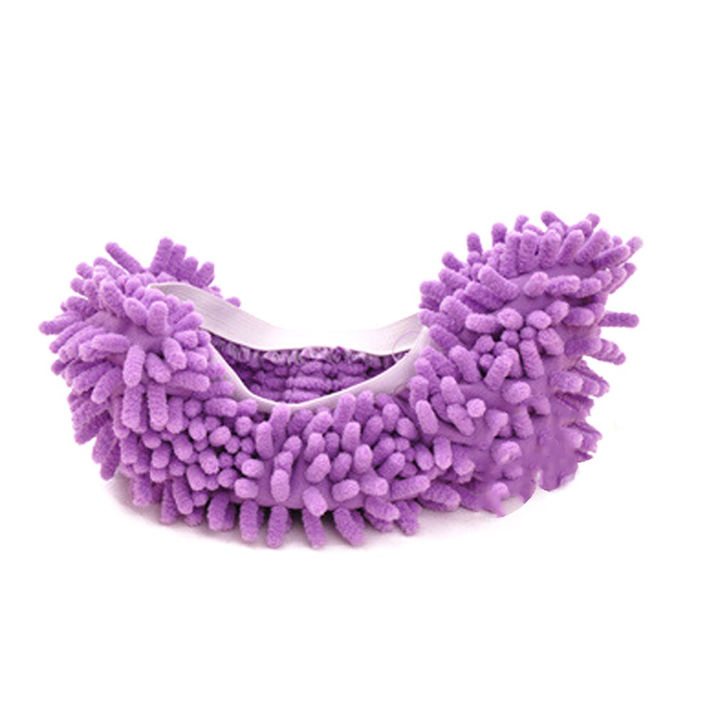 1PC Dust Mop Slipper House Cleaner Lazy Floor Dusting Cleaning Foot Shoe Cover Mops Slipper JAN88: Purple