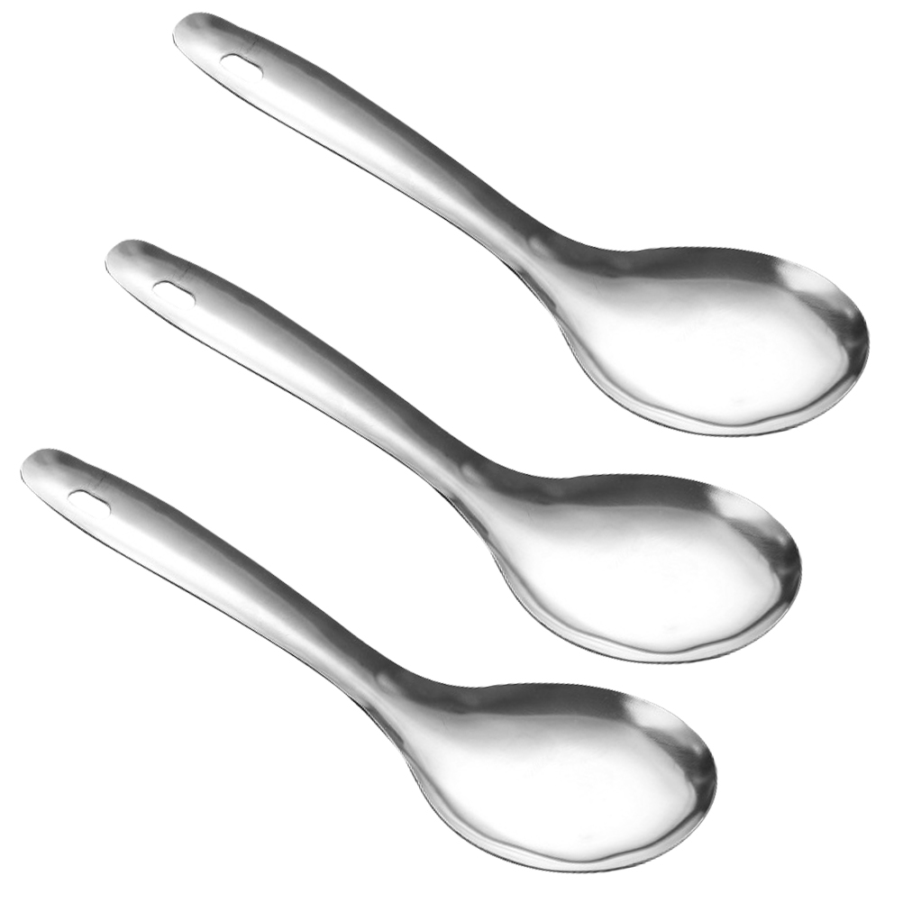 Cuchara de Metal para arroz, utensilio de cocina, útil, 3 piezas