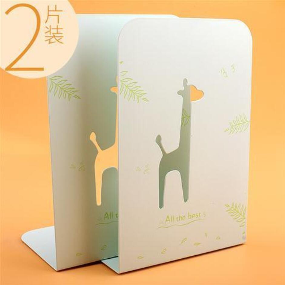 Metal Hollow Cute Bookends L-shaped Desk Organizer Desktop Book Holder School Stationery Office Accessories: 8