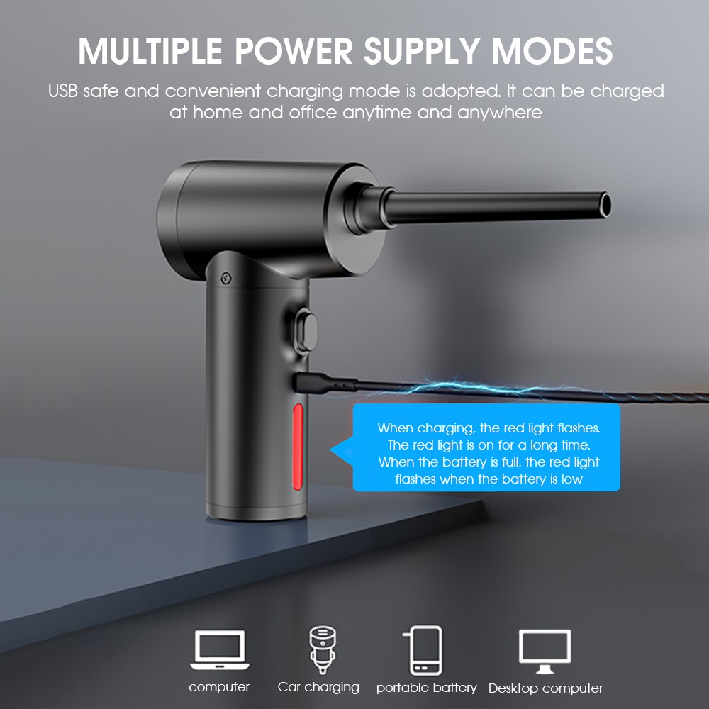 2022 Draadloze Air Duster Elektrische Luchtblazer Computer Toetsenbord Schoonmaken Tool Oplaadbare Handheld Computer Duster Cleaner