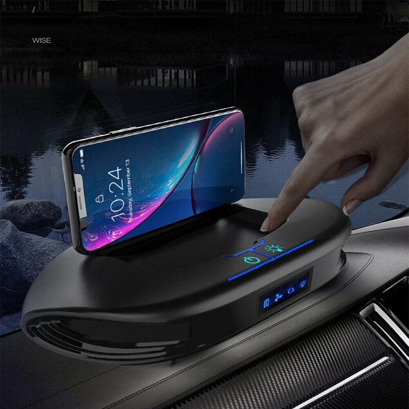 Purificador de aire Solar para coche con soporte para teléfono móvil, purificador de aire para vehículo ionizador USB, filtro HEPA, difusor de Aroma para coche, hogar, oficina