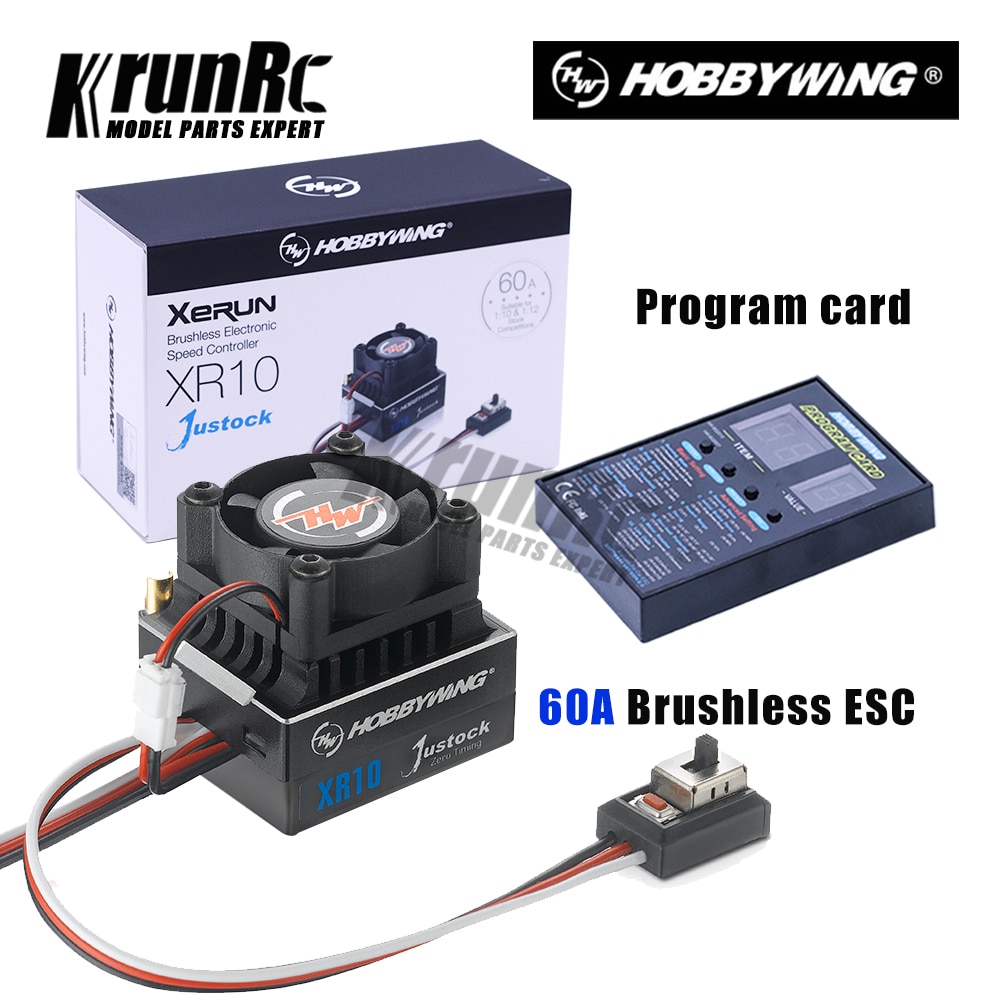 Hobbywing Xerun XR10 Justock 60A Sensored Brushless ESC Speed Controller for 1/10th 1/12thTouring Car/Buggy
