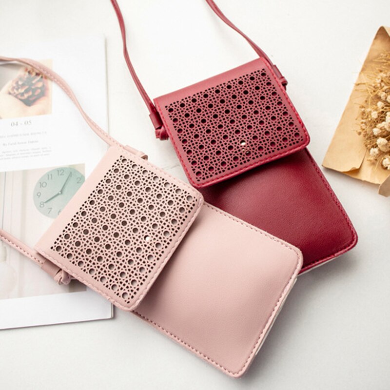 Cross Body Mobile Phone Bag Touching Screen Clear Window Mini Purse Cell Phone Bag Pouch FS99