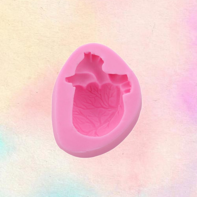 3D Human Heart Mold Fondant Silicone Cake Chocolate Mold Resin Clay Mould Soap Candle Craft Molds Anatomical Heart Wax Mold