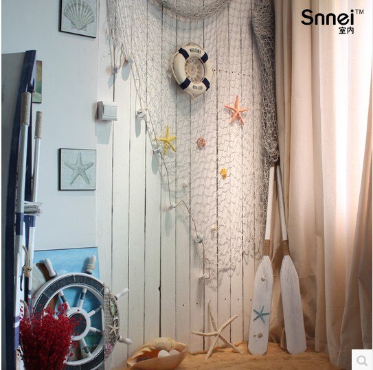 Plafond Decoratie Muur Opknoping Vis Netto Schelpen Coral Decoratieve Visnet Nautische Home Decor