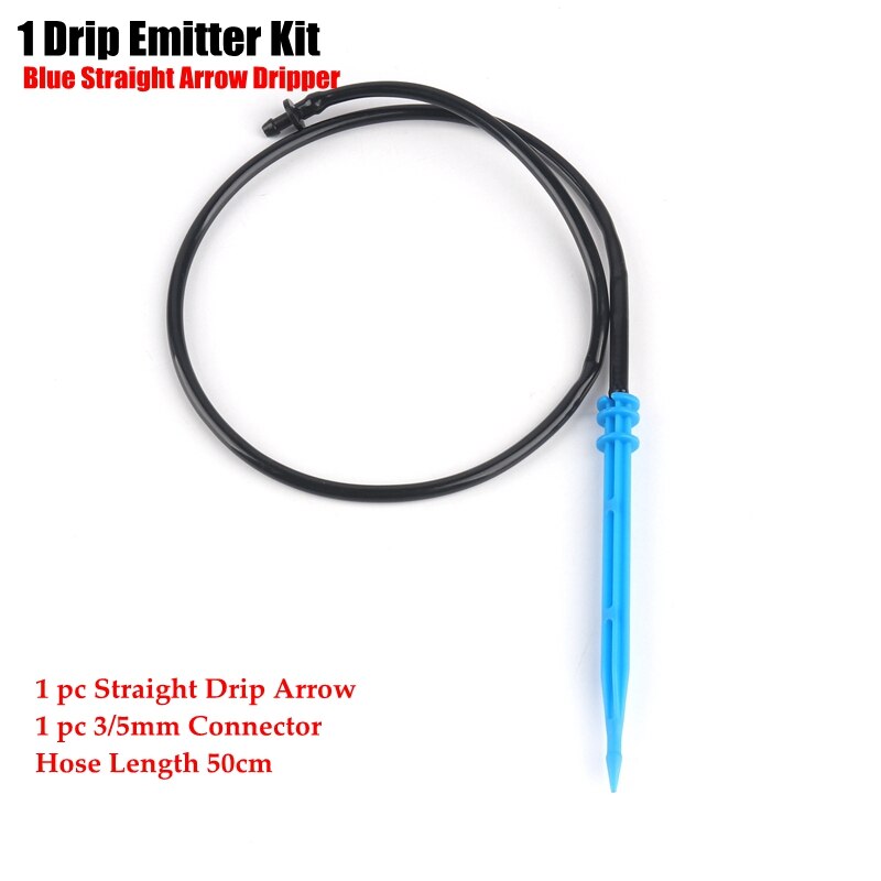 2Sets Garden Drip Irrigation System Kits Bonsai Flower Watering Drip Arrow Drippers Gardening Drip Emitters Sprinklers: 1Drip Blue Straight