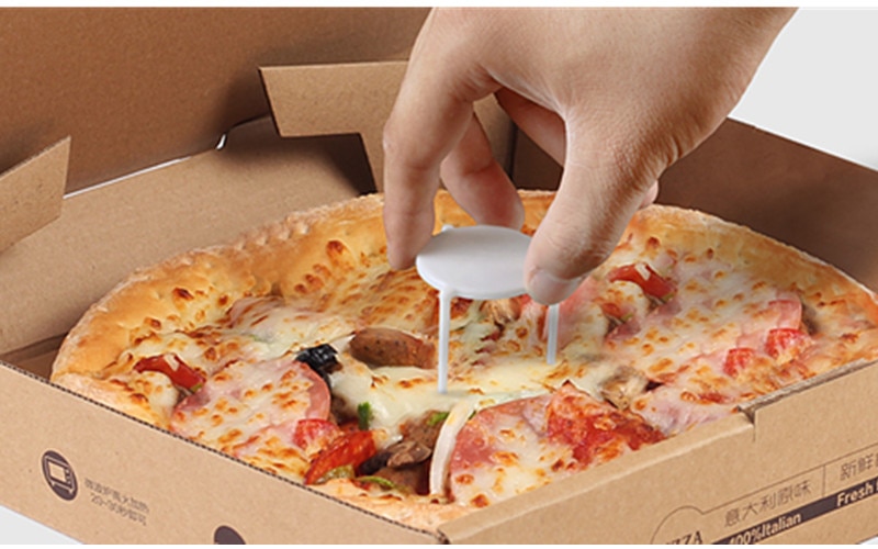 1000 Stuks Food Grade Pp Plastic Pizza Tafel Box Saver Stands Wegwerp Wit Pizza Statieven Pizza Takeaway Box Ondersteuning