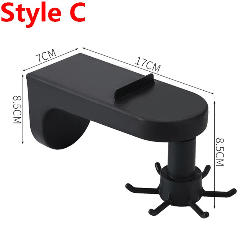 Perchero de almacenamiento rotativo de 360 grados para cocina, con gancho giratorio, soporte para utensilios de cocina, organizador para colgar cucharas, ollas, utensilios: Style C black