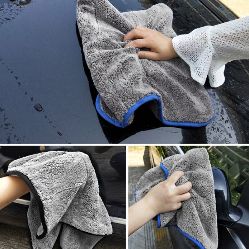 42*48cm 1000GSM Auto Detaillierung Korallen Vlies doppelseitige Handtuch Auto Reinigung Auto Waschen Lappen für Autos Heimat Küche