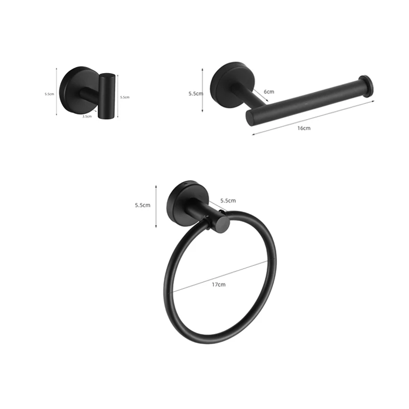 Silver Bathroom Hardware Set 304 Stainless Steel Towel Rack Toilet Paper Holder Liquid Soap Holder Towel Bar Toilet Accessories: Chocolate