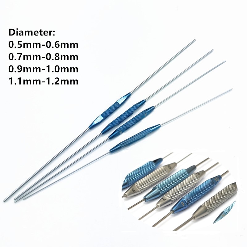 4pc/set ophthalmic instruments double ended lacrimal passage probe flushing stainless steel titanium probe plugging tool