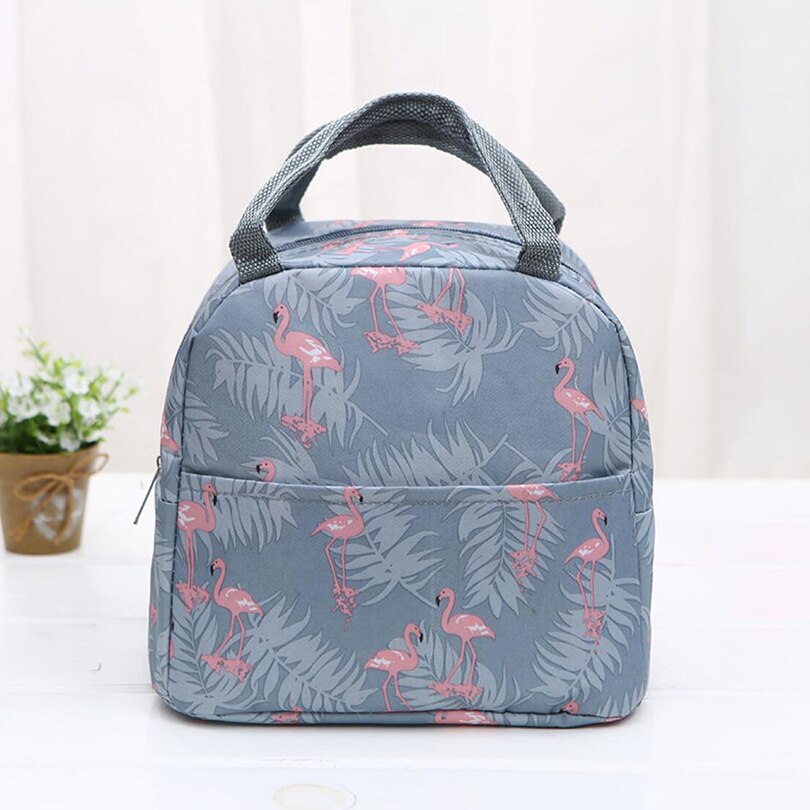 1 pçs cervos impresso sacos de refrigerador à prova dnylon água náilon portátil zíper térmico oxford almoço sacos caixa para as mulheres conveniente sacola de alimentos: Blue Style03