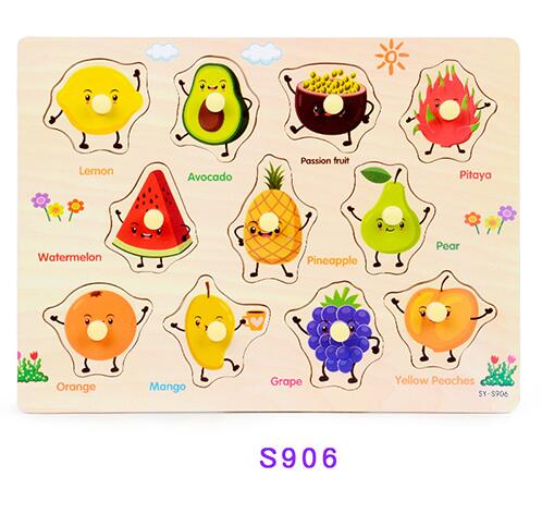 Kids Puzzels Speelgoed Voor 2-4 Leeftijden, houten Speelgoed Puzzels Kids Houten Games Onderwijs Leren Speelgoed Cartoon Dier Voor Kinderen Speelgoed: Blauw