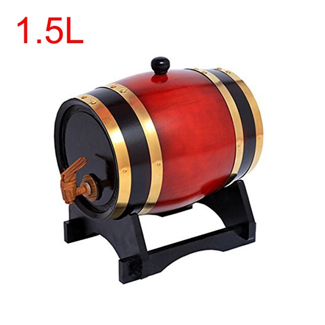 GOALONE 1,5/3L barril de madera Vintage equipo de elaboración de cerveza de roble Mini Keg Home, grifo para barril de cerveza, dispensador Para Ron Pot Whisky vino: 1.5L Red wine