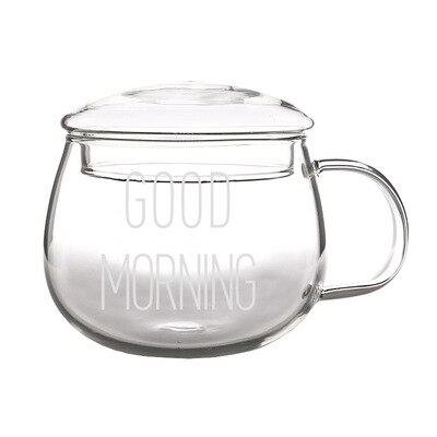 Taza de leche creativa para desayuno, resistente al calor, linda taza de cristal para café de oficina con tapa con , taza de agua: AA