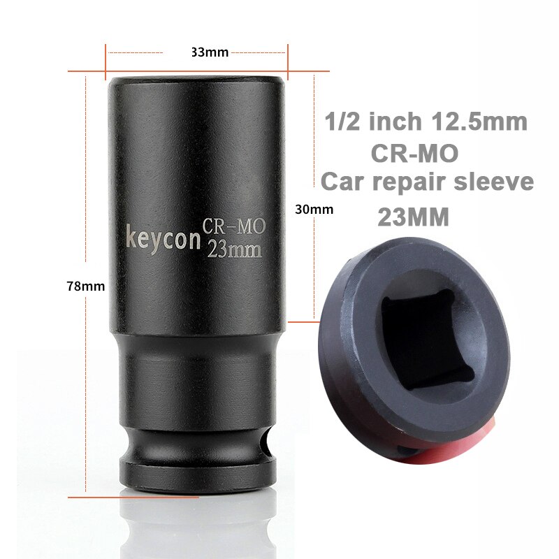 1/2 Inch 8-32mm Air Socket Adopter Universal Pneumatic Socket Wrench Head for Electric Impact Wrench Air Impact Wrench: 23MM