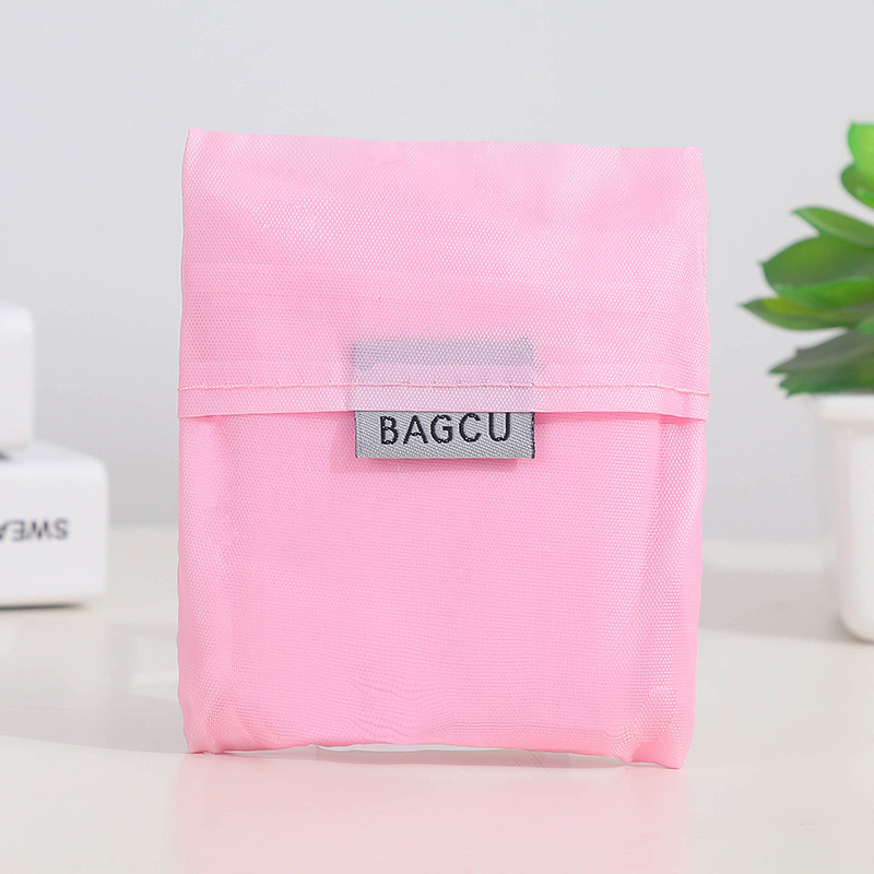 1PC Shopping Bag Eco-friendly Bag Hand Shoulder Grocery Bags Shoulder Market Bags Reusable Foldable Supermarket Shop Bags: Pink