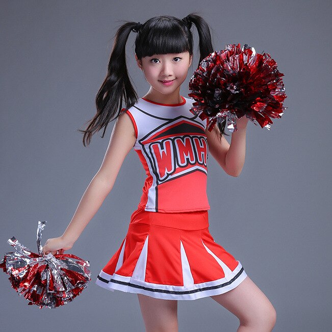 Costumi di Prestazione dei bambini Cheerleading Danza in Costume degli uomini di Cheerleader Vestiti Delle Ragazze Uniformi di Danza Ginnastica Vestiti Scuola Palestra