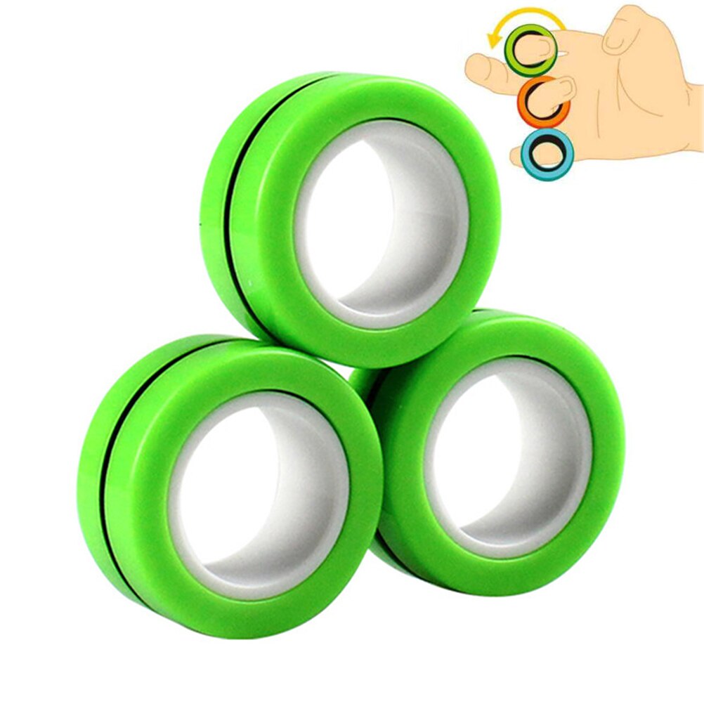 Magnetische Ring Speelgoed Kleurrijke Duurzaam Unzip Armband Magic Speelgoed Voor Vrienden Verzamelen Festivals Prestaties: green