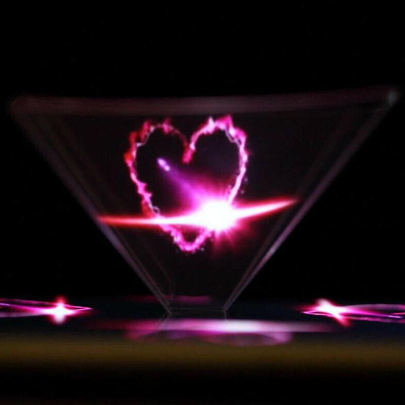 Holografisk projektor 3d hologram pyramid display projektor video stativ universal för smart mobiltelefon