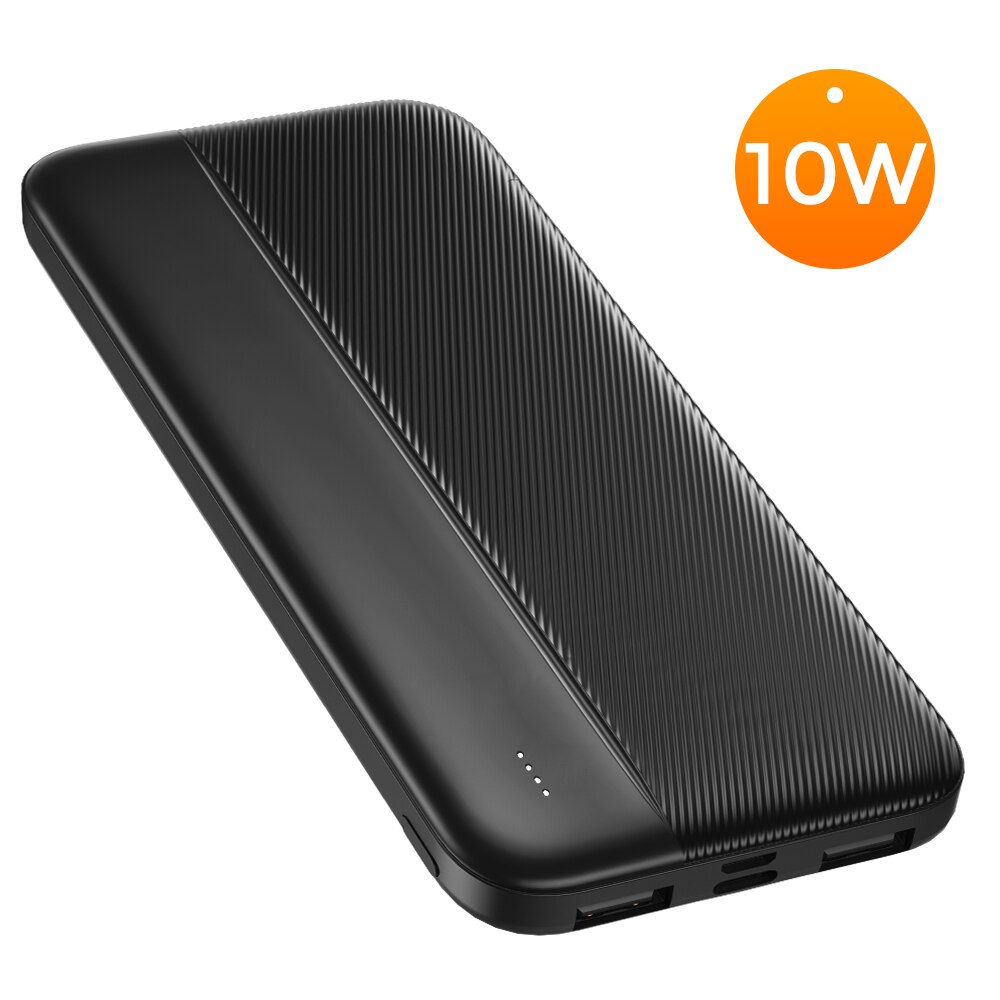 YKZ 18W PD10000mAh Energie Bank Externe Batterie Tragbare Schnelle Ladung Mini USB C Energie Energie Für iPhone Xiaomi: 10W Schwarz