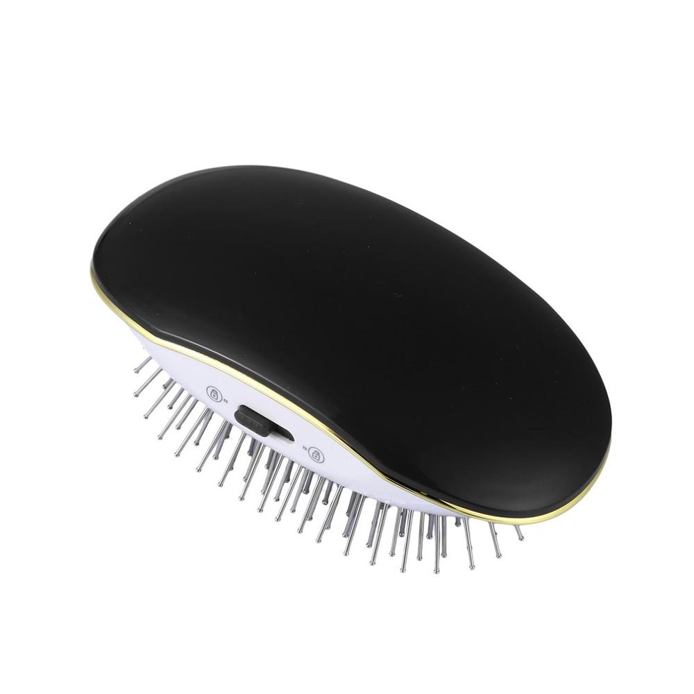 Negativ Ionen Pflege Elektrische Haar Pinsel Kamm Tragbare Haar Massage Stil Pinsel Nicht Heizung Haarglätter: Schwarz