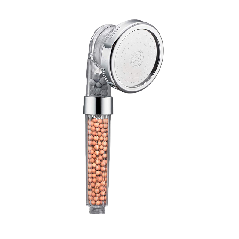 Zloog 3 Function SPA Handheld Shower Head Water Saving Rainfall Filter Shower Head High Pressure with tourmaline balls: Clear