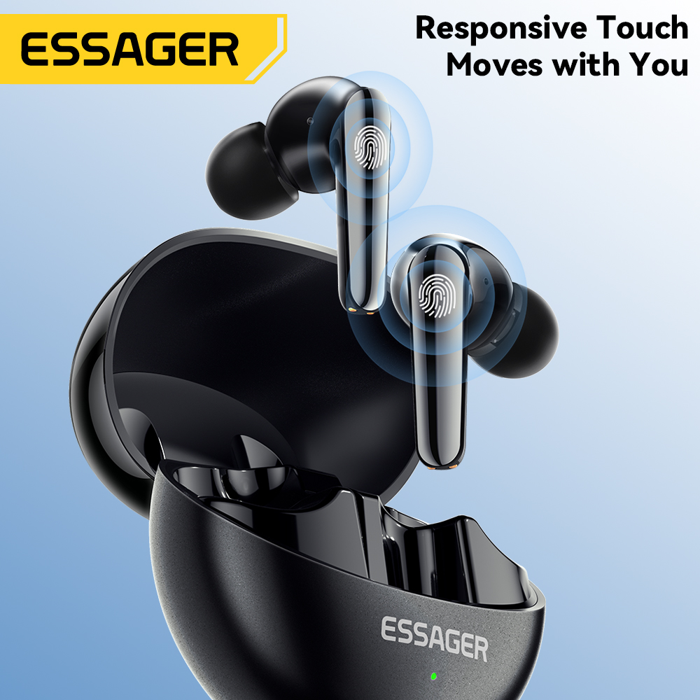 Essager Wireless Bluetooth 5.3 Headset Dual Noise Cancelling Touch Control Ohrhörer mit Mikrofon HiFI Stereo Sound Kopfhörer