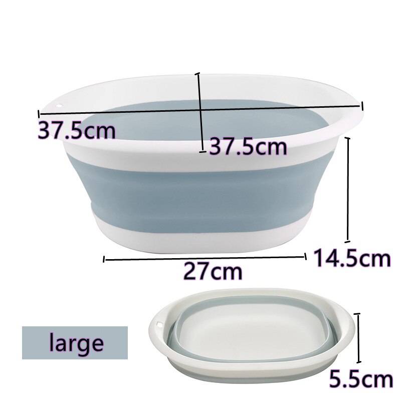 Plastic Folding Basins Portable Wash Basins Folding Laundry Tub Bathroom Kitchen Accessori Travel Folding Wash Basin Three Model: blue  large