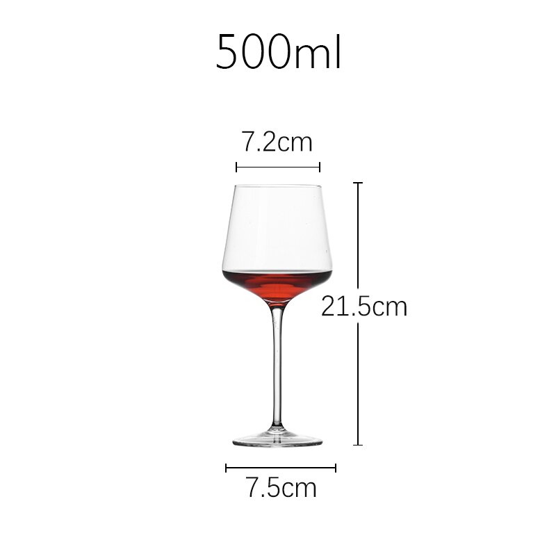 500-650ml Square Ultra-Thin Burgundy Red Wine Glasses Cocktails Stemware Glass Kitchen Family Wine Drinking Goblet: CLEAR 500ml