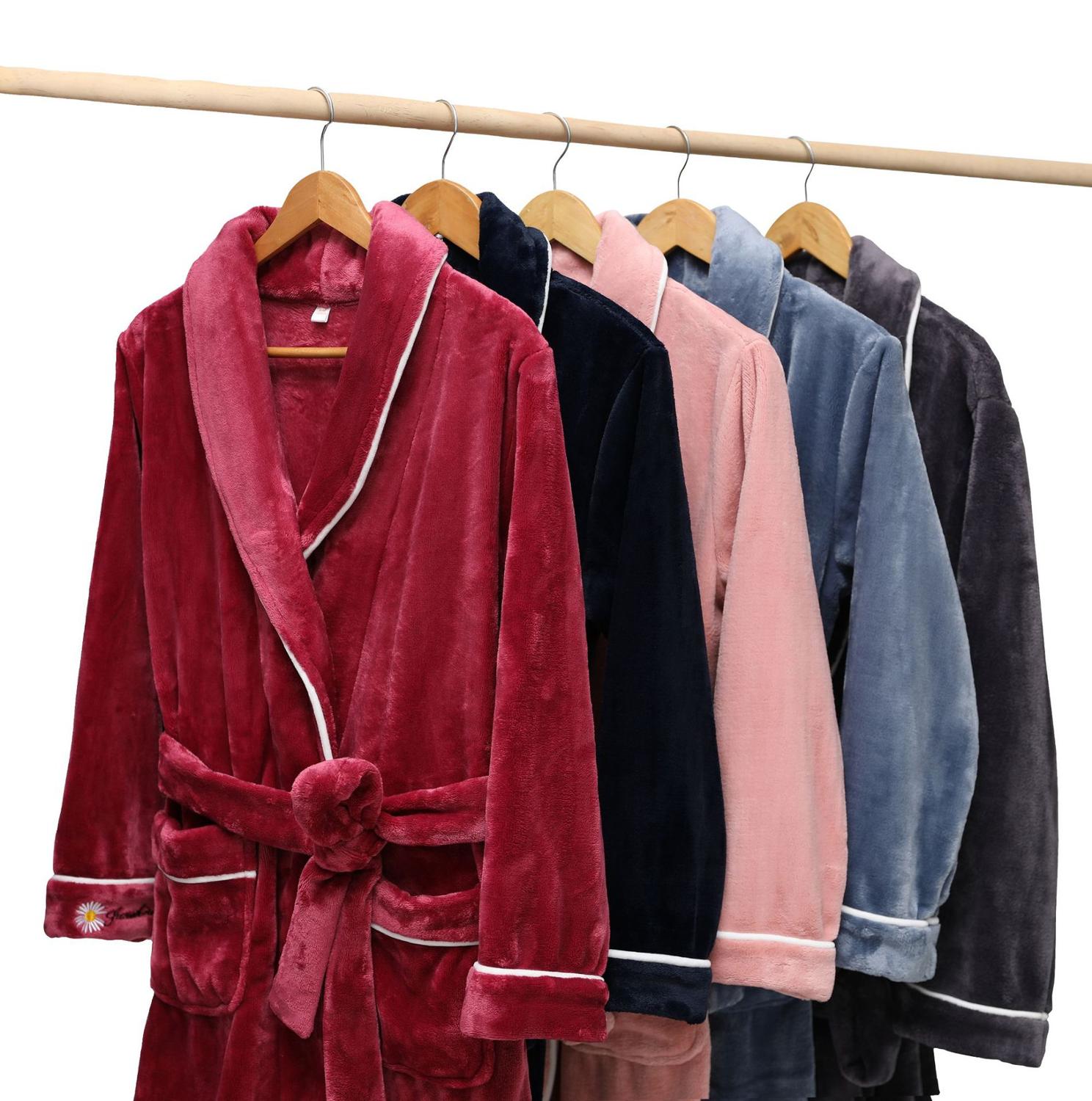 Winter mens Robes Sleepwear Thick Warm Flannel Kimono Bathrobe for men Solid Long Sleeve Coral Velvet Nightwear Homewear