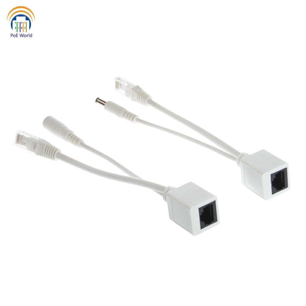 Poe kabel poe kabel passiv strøm over ethernet adapter kabel poe splitter injektor strømforsyningsmodul 12-48v for ip kamera