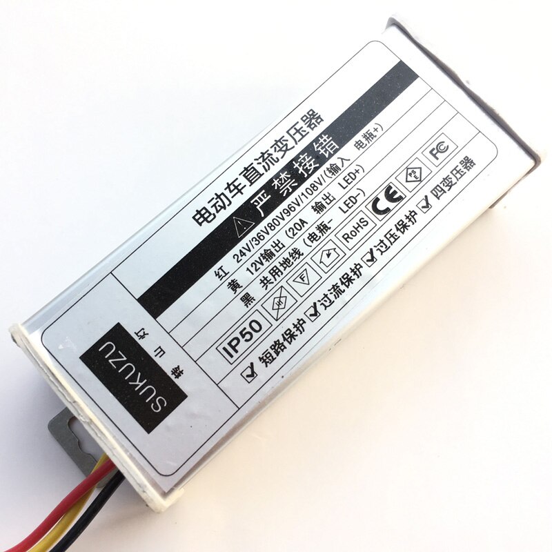250 W 20A Auto Elektrische fiets 108 V 96 V 80 V 72 V 64 V 60 V 48 V 36 V 24 V naar 12 V spanning down DC Power converter buck regulator adapor