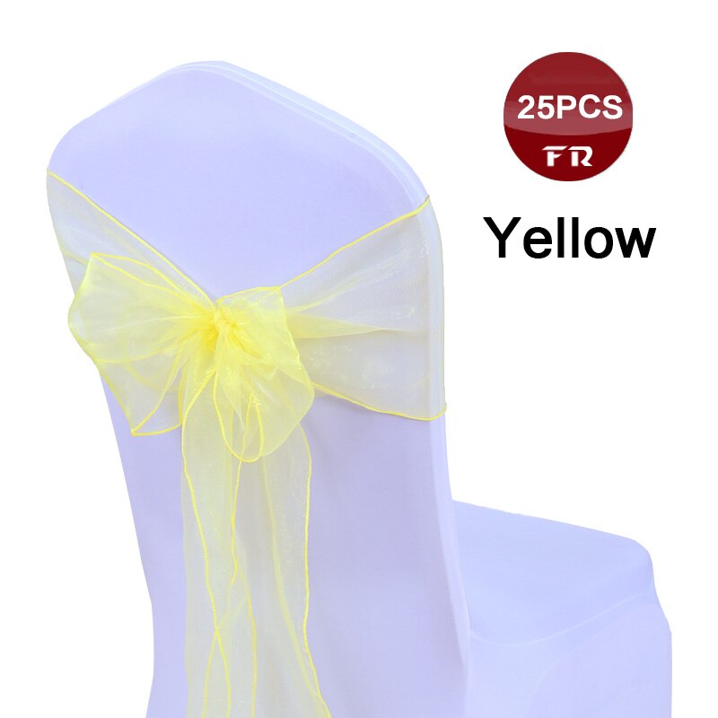 25pc farverige organza sløjfer vævet tyl rulle bryllupsfest dekoration bordløber organza gaze stol sashes sløjfe