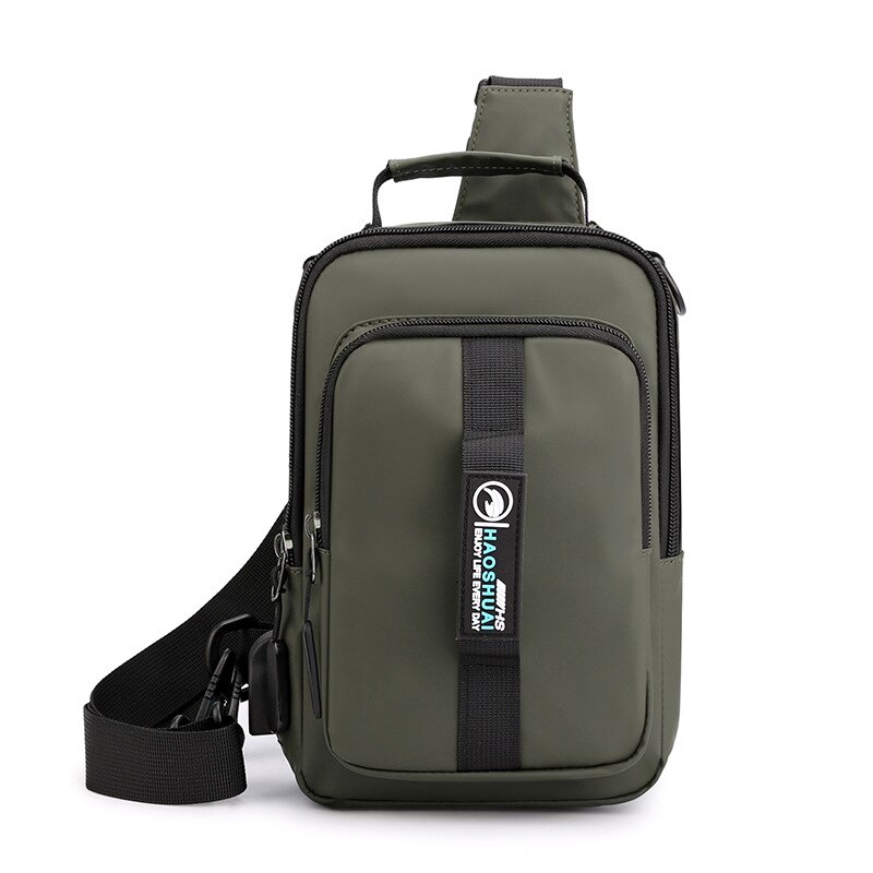 Casual Nylon Brief Mannen Borst Bag Multi-Functionele Outdoor Mannen Crossbody Tassen Waterdichte Schoudertassen Schooltas Portemonnees: 1100-9 Army Green