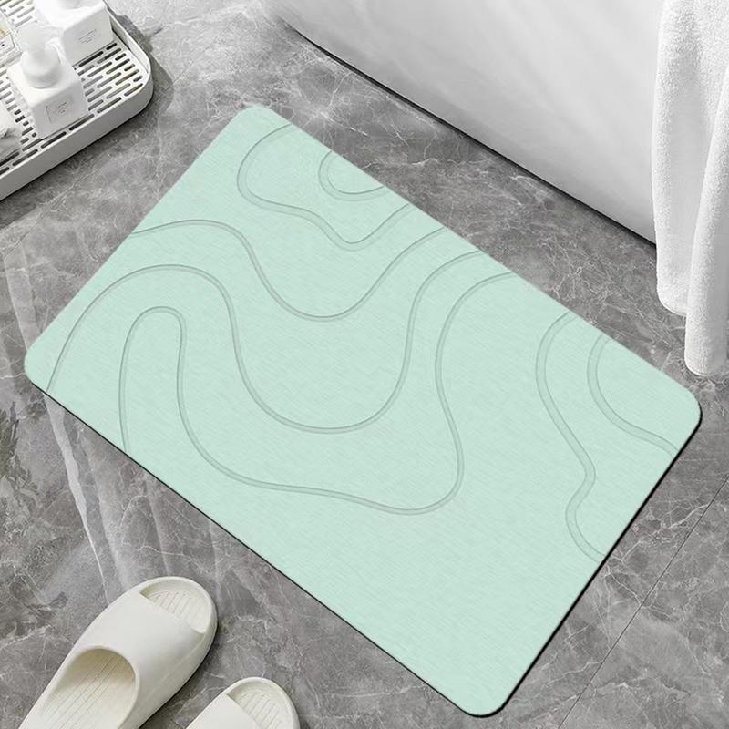 Alfombra de baño de diatomita, alfombras de baño con súper absorción de agua, alfombrilla para pies de inodoro de secado rápido, alfombra de ducha de piedra de diatomita antideslizante