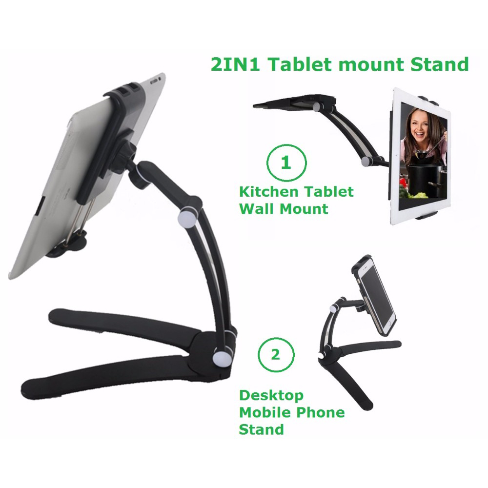 Kitchen Mobile Phone Holder Stand For IPhone IPad Adjustable Metal Desktop Tablet Holder Universal Cell Foldable Stand