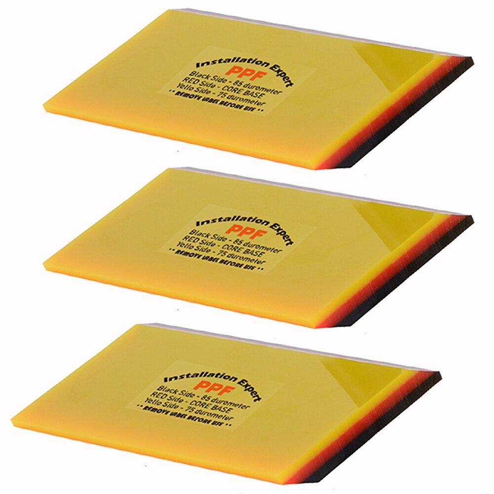 Foshio 2/5Pcs Zachte Ppf Wrapping Squeegee Carbon Vinyl Wrap Auto Film Plakken Tool 2in1 Schraper Venster verven Auto Cleaning: 3pcs 4inch