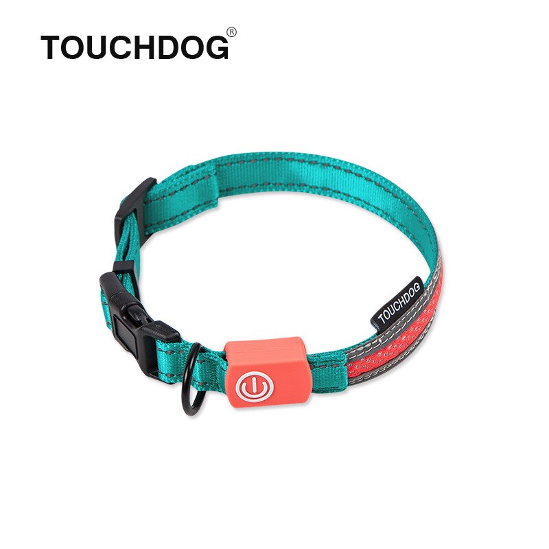 Touchdog koiran valjaat led valot koiran talutushihna heijastavat koiran kaulapannat valjaat koirille lemmikkitarvikkeet pienet keskisuuret koirat: Tdlc 00080c / L