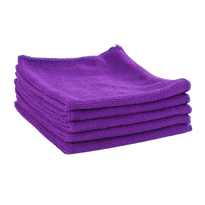 5 pièces 30X30cm Microfibre nettoyage Auto doux chiffon de lavage chiffon essuie-tout doux absorbant chiffon de lavage voiture Auto Care: Purple