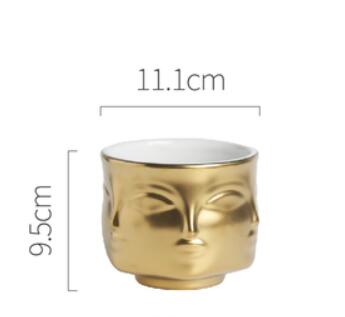 Flower Pots Planters Home Decor Flower Vase Ceramic Decorative Vase Plant Art Flower Pots: gold