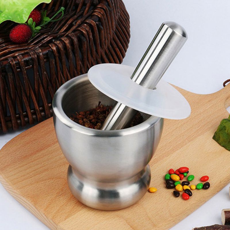 Zestawy moździerz i tłuczek tabletki ze stali nierdzewnej kruszarka Pesto proszek młynek robić przypraw X7JE