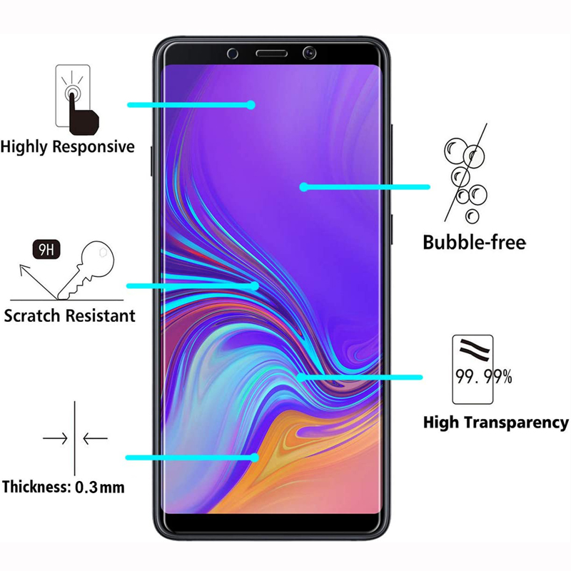 Vidrio templado para Samsung Galaxy, película protectora de pantalla para A3, A5, A7, A6, A8, J4, J6 Plus, , J2, J3, J5, J7, , A750, A9, , 4 unidades
