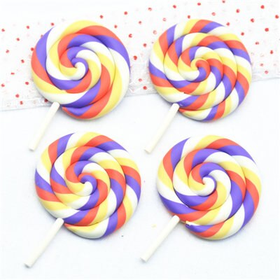 48mmX73mm Baked Polymer Clay Lollipop Miniatures|DIY Crafts embellishment materials|Clay Lollipop: COLOR 1-2PCS