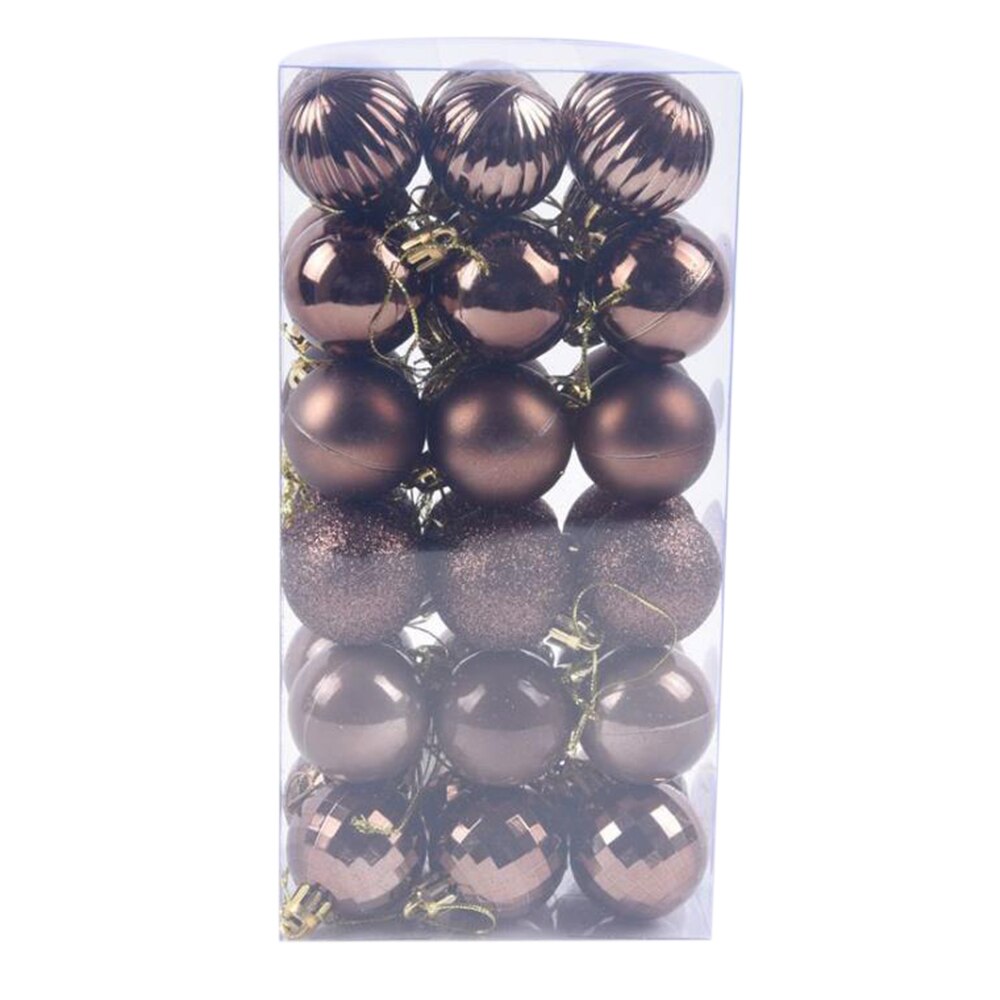 36 Pcs/Set Glitter Christmas Tree Ball Baubles Colorful Xmas Party Home Garden Christmas Decoration Supplies 17 Colors: Plum